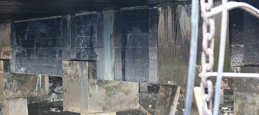 Carbon fiber reinforcement in wharf retrofit project